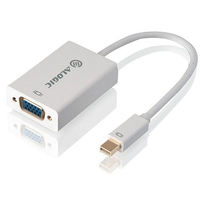 ALOGIC Premium 15cm Mini DisplayPort to VGA Adapter - Male to Female - WHITE