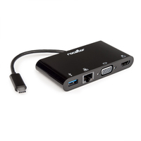 Rocstor Y10A248-B1 laptop dock/port replicator USB 3.2 Gen 1 (3.1 Gen 1) Type-C Black