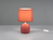 LED Tischleuchte Keramikfuß & Stoffschirm Orange, Ø16cm Höhe 26cm