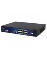 ALLNET Switch smart managed 8 Port Gigabit 130W 8x PoE+ 2x SFP Lüfterlos 19" Kupferdraht Glasfaser LWL 20 Gbps 8-Port ARP DHCP IPv6 SNMP TCP/IP Telnet Voll-Duplex Halb-Duplex Et...