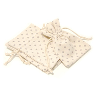 Bag: Cotton with Dots: Pack of 5: Grey