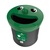 Novelty Smiley Face Litter Bin - 40 Litre-Dark Green Lid with Food Waste Label