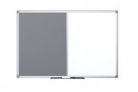 Bi-Office Maya 1200 x 900mm Combination Board (Felt/Melamine) Non-Magnetic Aluminium Frame (Grey/White)