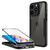 NALIA Clear 360° Hybrid Cover compatible with iPhone 14 Pro Case, Transparent Anti-Yellow Non-Slip, Crystal Hard Back & Display Foil & Reinforced Silicone Frame Black, Slim Full...