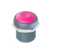 Drucktaster, 1-polig, rot, unbeleuchtet, 0,2 A/48 V, Einbau-Ø 16.2 mm, IP67, IRR