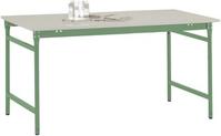 Manuflex BB3041.6011 Helyhez kötött BASIS oldalsó asztal melamin asztallaplal zöld alapon RAL 6011, szélesség nagysága: 1250 x 800 x 780 mm Rezedazöld (RAL