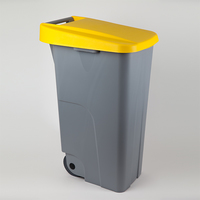 Mülltonne 110 Liter mit Deckel 420 x 570 x 880 mm Kunststoff gelb