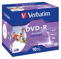 DVD+R 16X, 4.7GB Wide Print. ID Brand,10 Pack Lege dvd's