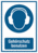 Kombischild - Gehörschutz benutzen, Blau, 37.1 x 26.2 cm, Magnetfolie, Weiß