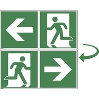 Emergency exit route, double sided