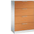Armario fichero ASISTO, altura 1292 mm, con 4 cajones, DIN A4 apaisado, gris luminoso / amarillo naranja.