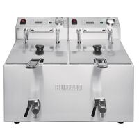 Buffalo Countertop Fryer with Timers - Twin Tank and Twin Basket - 2x8L