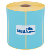 Thermotransfer-Etiketten 100 x 50 mm, 1.000 Papieretiketten auf 1 Rolle/n, 1 Zoll (25,4 mm) Kern, blau permanent