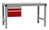 Gehäuse-Unterbau Stationär, Nutzhöhe 300 mm mit 2 Schubfächer. Für Tischtiefe 800 mm, in Rubinrot RAL 3003 | AZK1013.3003
