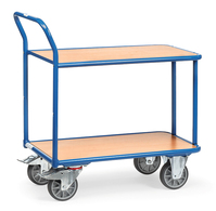 fetra® Leichter Tischwagen, 2 Ladeflächen 1000 x 700 mm, 400 kg Tragkraft