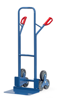fetra® Treppenkarre Stahl, Schaufel 300 x 480 mm, Höhe 1300 mm, 3-Rad-Stern mit 3 TPE-Rädern