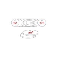27mm Traffolyte valve marking tags - Red / White (351 to 375)