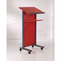 Coloured panel front lectern, red