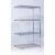 Slingsby chrome wire shelving system add-on bay - 4 shelf levels, height 1590mm