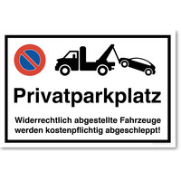 Privatparkplatz, Parverbotsschild, 45 x 30 cm, aus Alu-Verbund, mit UV-Schutz