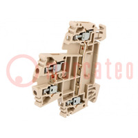 Splice terminal: rail; 2.5mm2; ways: 2; terminals: 4; beige; W; wemid