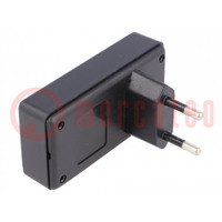 Enclosure: for power supplies; X: 78.5mm; Y: 40mm; Z: 21mm; ABS