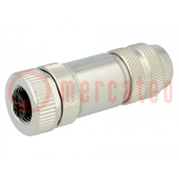 Plug; M12; PIN: 2; female; B code-Profibus; for cable; IP67; 6÷8mm