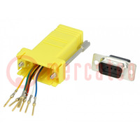 Adaptateur: adaptateur; D-Sub 9pin mâle,RJ45 socle; jaune