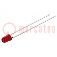 LED; 3mm; red; 3.4mcd; 60°; Front: convex; 1.5÷2.4V; No.of term: 2