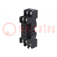 Socket; PIN: 8; 7A; 250VAC; on panel,for DIN rail mounting