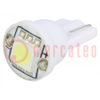 LED-lampje; koud wit; T10,W2,1x9,5d,W5W; Unom: 12VDC; 18lm; 0,24W