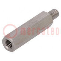 Screwed spacer sleeve; 30mm; Int.thread: M5; Ext.thread: M5