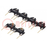 Kit: capacitors; ECell; for breadboards; pin header
