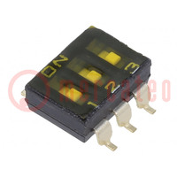 Switch: DIP-SWITCH; OFF-ON; 0.025A/24VDC; Pos: 2; -40÷85°C; SMD