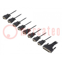 Connecting cable; 1m; D-Sub 62pin plug,D-Sub 9pin plug x8
