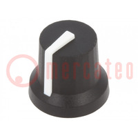 Knob; with pointer; rubber,plastic; Øshaft: 6mm; Ø16.8x14.5mm