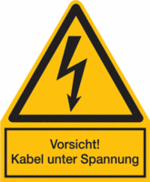 Kombischild Elektrotechnik - Warnung vor elektrischer Spannung, 35.5 x 29.7 cm