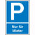 Parkplatzschild Symbol: P, Text: Nur für Mieter, Alu geprägt, Größe 40x60 cm