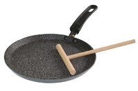 WARIMEX 9195 STONELINE POÊLE À CRÊPES POUR TOUT TYPE DE PLAQUE AVEC ROULEAU EN BOIS Ø 24 CM