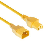 ACT AK5311 cable de transmisión Amarillo 2 m C14 acoplador C15 acoplador