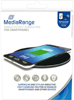 MediaRange MRMA118 cargador de dispositivo móvil Smartphone Negro USB Cargador inalámbrico Carga rápida Interior