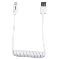 StarTech.com Cavo da Lightning a USB a spirale da 0,6 m - Cavo di ricarica Lightning per iPhone / iPad / iPod - Certificato Apple MFi - Cavo da Lightning a USB - Bianco