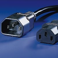 ROLINE Power extension cable, 1.5m, black Fekete 1,5 M
