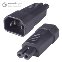 connektgear Mains Power Adapter C14 Plug to C7 (Figure 8) Socket