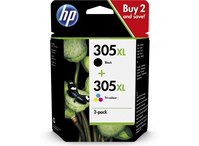 HP 305XL inktcartridge 2 stuk(s) Origineel Hoog (XL) rendement Zwart, Cyaan, Magenta, Geel