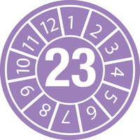 Brady 834034 etiqueta autoadhesiva Círculo Permanente Púrpura, Blanco 40 pieza(s)