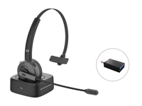 Conceptronic POLONA03BD fejhallgató és headset Vezeték nélküli Fejpánt Iroda/telefonos ügyfélközpont Bluetooth Dokkoló Fekete