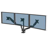 Fellowes Platinum Series Triple Monitor Arm - Monitor Mount for Three 7KG 27 Inch Screens - Adjustable Triple Monitor Desk Mount - Tilt 45° Pan 180° Swivel 360° Rotation 360°, V...