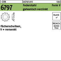 DIN 6797 Federstahl V 4,3 galv. verzinkt gal Zn VE=S