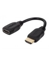 IC Intracom Manhattan HDMI with Ethernet Extension Cable 4K@60Hz Premium High Speed Male to Female 20cm Black Ultra HD 4k x 2k Fully Shielded Gold Plated Contacts Lifetime Warra...